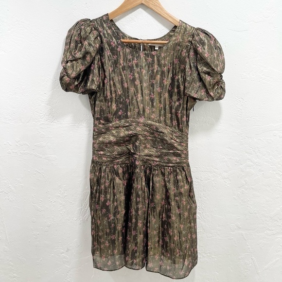 LoveShackFancy Mercy Mini Dress Gold - Picture 2 of 6